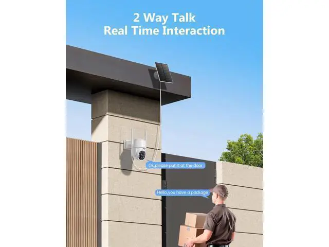 Alt view image 5 of 7 - Solar Security Cameras Wireless Outdoor, 5G&2.4GHz WiFi Cameras for Home Security, 2K PTZ Battery Powered Outside Cam, 2 Way Talk, Color Night Vision, Human Detection for Porch/Garage/Yard, 2 Packs