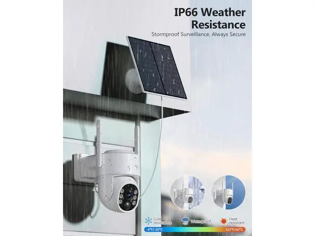 Alt view image 6 of 7 - Solar Security Cameras Wireless Outdoor, 5G&2.4GHz WiFi Cameras for Home Security, 2K PTZ Battery Powered Outside Cam, 2 Way Talk, Color Night Vision, Human Detection for Porch/Garage/Yard, 2 Packs