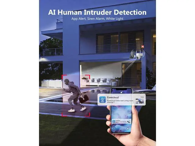 Alt view image 7 of 7 - Solar Security Cameras Wireless Outdoor, 5G&2.4GHz WiFi Cameras for Home Security, 2K PTZ Battery Powered Outside Cam, 2 Way Talk, Color Night Vision, Human Detection for Porch/Garage/Yard, 2 Packs