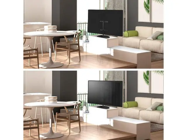 Alt view image 3 of 7 - ONKRON Universal TV Stand for 32-65 Inch Screen up to 77 lbs, Height Adjustable, Swivel TV Stand Pedestal, VESA 100x100-400x400, Table Top TV Mount Stand with Tempered Glass Base Black