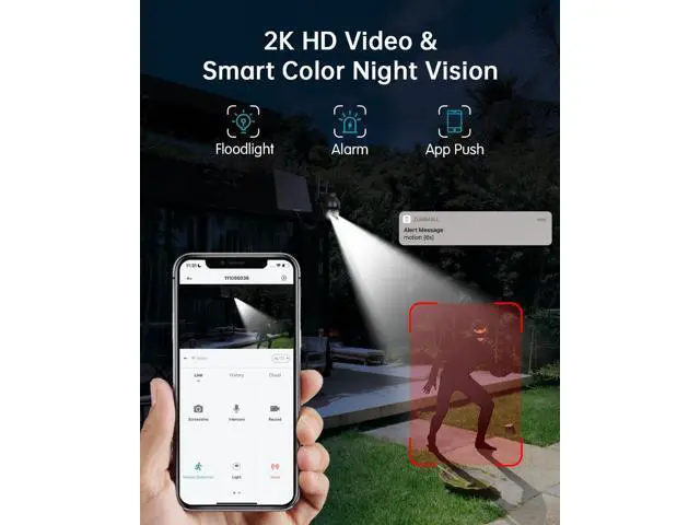 Alt view image 5 of 7 - ZUMIMALL 4G LTE Cellular Solar Security Cameras Wireless Outdoor, 3MP No WiFi Cameras for Home Security, 360° Live View, 2K Color Night Vision, PIR Motion Sensor, 2 Way Talk, Built in SIM Card
