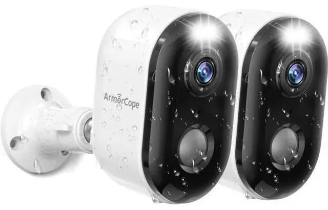 Main image of Security Cameras Wireless Outdoor, Battery Powered 2k Color Night Vision, AI Motion Detection, IP66 Weatherproof, 2-Way Talk, SD/Cloud Storage, 2.4Ghz WiFi Cameras for Home Security(2 Pack)