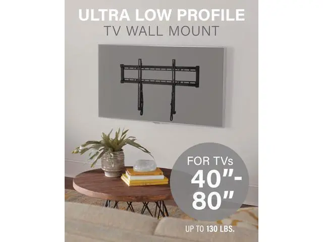 Alt view image 2 of 7 - SANUS Low Profile TV Wall Mount for 40" to 80" TVs - Universal Fixed Wall Mount TV Bracket, Slim 1 Profile - 3 Step Easy Install w/Included Hardware - UL Certified