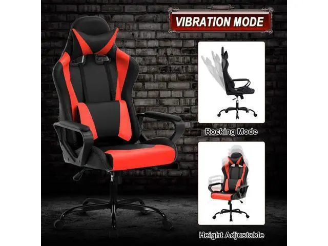 Alt view image 6 of 7 - Ergonomic Chair, Ergonomic Computer Chair with Headrest and Lumbar Support, Office Desk Chair PC Racing Chair Adjustable Height Video Ergonomic Chair PU Leather 360° Swivel Executive Chair, Red