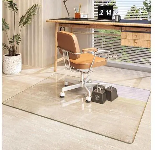 Main image of Tempered Glass 48" x 36" Round Corner Glass Chair Mat with Polished Edge, Heavy Duty Hard Office Chair Mat for Office Home Hard Floor Carpeted, Transparent, Glides Smoothly, Easy Clean