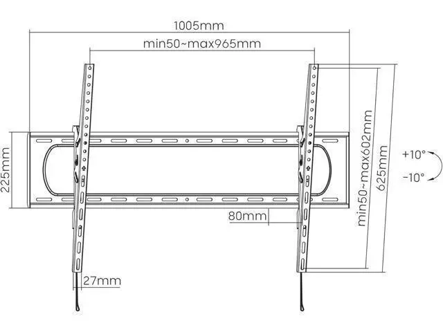 Alt view image 6 of 6 - Manhattan Ultra High Load Tilt TV Wall Mount for Large Screens