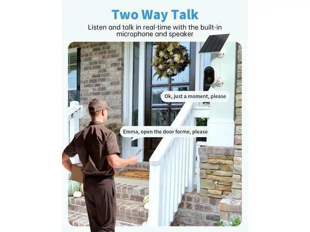 Alt view image 7 of 7 - Security Cameras Wireless Outdoor, Solar Battery Powered 2k Color Night Vision, AI Motion Detection, IP66 Weatherproof, 2-Way Talk, SD/Cloud Storage, 2.4Ghz WiFi Cameras for Home Security (2 Pack)