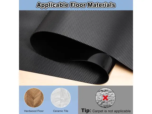 Alt view image 2 of 7 - 60 x 75 Waterproof Chair Mat for Hardwood, Office Chair Mat for Rolling Chair, Desk Mat for Hardwood Floor, Floor Mat for Home Office, Anti-Slip PVC Floor Protector for Gaming Room