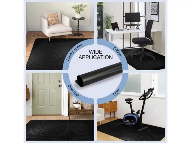 Alt view image 7 of 7 - 60 x 75 Waterproof Chair Mat for Hardwood, Office Chair Mat for Rolling Chair, Desk Mat for Hardwood Floor, Floor Mat for Home Office, Anti-Slip PVC Floor Protector for Gaming Room