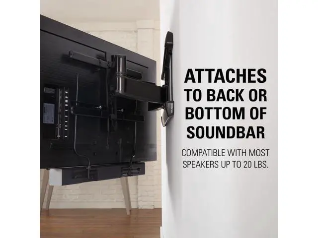 Alt view image 3 of 7 - Sanus Soundbar Mount For TV Mount Bracket - Height & Depth Adjust, Moves In-Sync With TV, Supports Sound Bars Up To 20 lbs - SASB1-B1