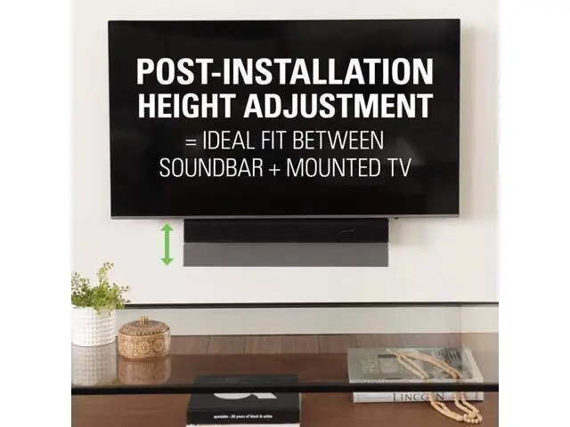 Alt view image 5 of 7 - Sanus Soundbar Mount For TV Mount Bracket - Height & Depth Adjust, Moves In-Sync With TV, Supports Sound Bars Up To 20 lbs - SASB1-B1