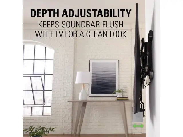 Alt view image 6 of 7 - Sanus Soundbar Mount For TV Mount Bracket - Height & Depth Adjust, Moves In-Sync With TV, Supports Sound Bars Up To 20 lbs - SASB1-B1