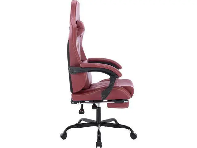 Alt view image 6 of 6 - Ergonomic Chair with Footrest Ergonomic Computer Chair Massage Lumbar Cushion, Racing Video Ergonomic Chair Adjustable Rocker Recliner Executive Office Desk Chair Pu Leather for Adults
