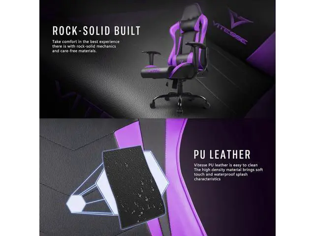 Alt view image 5 of 7 - Ergonomic Chair,High Back Ergonomic Racing Ergonomic Chair with Lumbar Support and Headrest,Girl Computer Desk Chair with Height Adjustable(Purple)