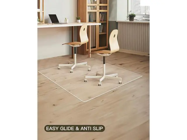 Alt view image 2 of 7 - YSAGi Office Chair Mat for Hardwood Floor48"X48" Non-Slip Computer Chair MatDesk Floor MatEasy Glide Office Floor Mats for Rolling Chairs Clear Floor Mat for Office Home Chair