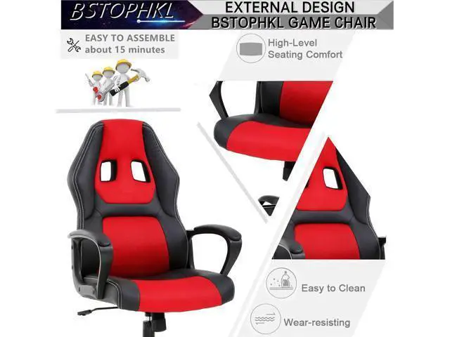 Alt view image 5 of 7 - Ergonomic Chair Office Chair Ergonomic Video Ergonomic Chairs Adjustable Reclining Computer Chair with Lumbar Support Armrest Headrest Task Rolling Swivel Chair Ergonomic Chair for Adult Teen, Red
