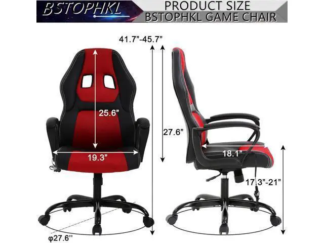 Alt view image 7 of 7 - Ergonomic Chair Office Chair Ergonomic Video Ergonomic Chairs Adjustable Reclining Computer Chair with Lumbar Support Armrest Headrest Task Rolling Swivel Chair Ergonomic Chair for Adult Teen, Red