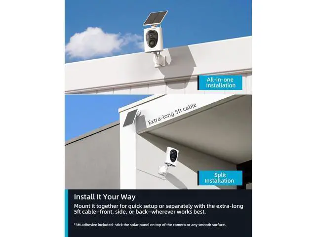 Alt view image 5 of 7 - virtavo SolarFlask 2K Solar Security Cameras Wireless Outdoor, Starlight Lens, Color Night Vision, PIR Motion Detection, Battery-Powered, 2-Way Audio, Weatherproof, Cloud/SD Storage, 2.4GHz WiFi