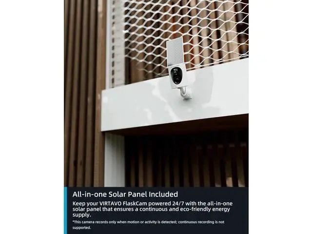Alt view image 6 of 7 - virtavo SolarFlask 2K Solar Security Cameras Wireless Outdoor, Starlight Lens, Color Night Vision, PIR Motion Detection, Battery-Powered, 2-Way Audio, Weatherproof, Cloud/SD Storage, 2.4GHz WiFi