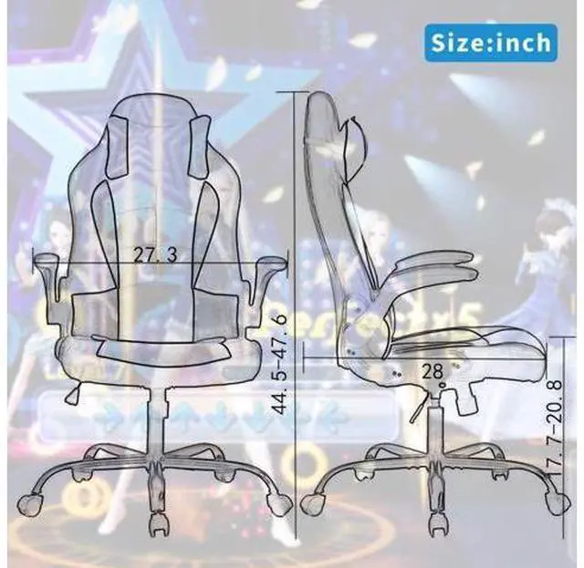 Alt view image 3 of 7 - Ergonomic Chair Office Chair Desk Chair Ergonomic High Back Computer Chair with Lumbar Support Flip-up Arms Headrest PU Leather Swivel Task Chair for Women Men Adult, Pink