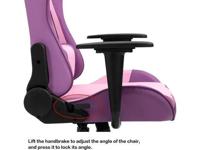 Alt view image 6 of 7 - Modern-Depo Office Chair with Headrest and Lumbar Support, Height Adjustable Swivel Office Chair, High-Back Recliner, Purple Pink