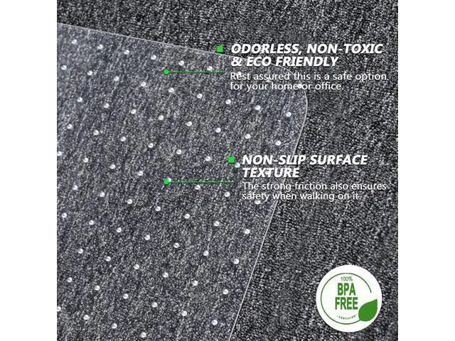 Alt view image 6 of 7 - Extra Large Office Chair Mat for Carpet, 46" x 72" Clear Desk Chair Mat for Low Pile Carpeted Floors- Easy Glide Plastic Floor Mat for Office Chair on Carpet