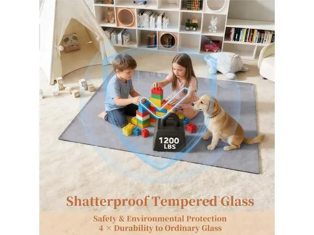 Alt view image 2 of 7 - Glass Chair Mat, 30"x48" Heavy Duty Office Chair Mat for Carpet, Grey Carpet Protector Mat for Office Chair, Hides Dirt/Fur Better, Noise-Free Gliding Shatterproof for Home Office Desk