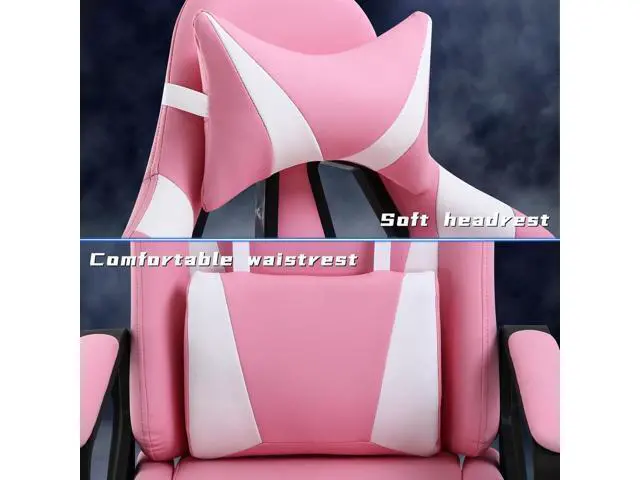 Alt view image 5 of 6 - Pink Ergonomic Chair, Ergonomic High Back Video Ergonomic Chair Racing Style with Lumbar Support, Headrest & Arms Ergonomic Chair for Adult Kids Heavy Duty Swivel Computer Chair for Office
