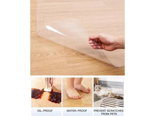 Alt view image 4 of 7 - YSAGi Office Chair Mat for Hardwood Floor48"X48" Non-Slip Computer Chair MatDesk Floor MatEasy Glide Office Floor Mats for Rolling Chairs Clear Floor Mat for Office Home Chair