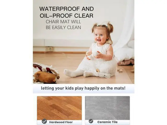 Alt view image 6 of 7 - YSAGi Office Chair Mat for Hardwood Floor48"X48" Non-Slip Computer Chair MatDesk Floor MatEasy Glide Office Floor Mats for Rolling Chairs Clear Floor Mat for Office Home Chair