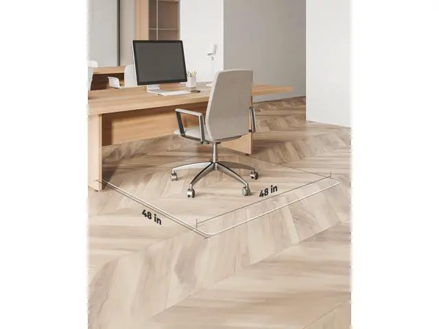 Alt view image 7 of 7 - YSAGi Office Chair Mat for Hardwood Floor48"X48" Non-Slip Computer Chair MatDesk Floor MatEasy Glide Office Floor Mats for Rolling Chairs Clear Floor Mat for Office Home Chair