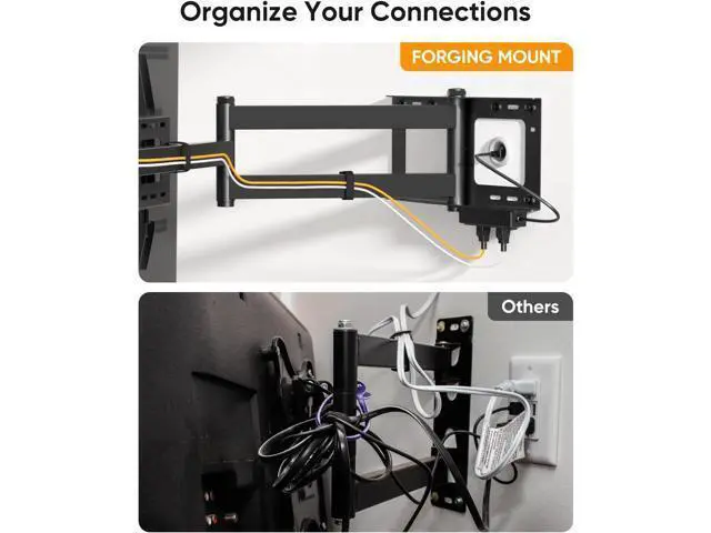 Alt view image 6 of 7 - FORGING MOUNT Long Arm TV Wall Mount for 42-80 inch TVs, 43" Extension Full Motion TV Mount with Articulating Arm Swivel,Tilt and Level Adjustment, MAX VESA 600x400mm, Holds up to 110 lbs