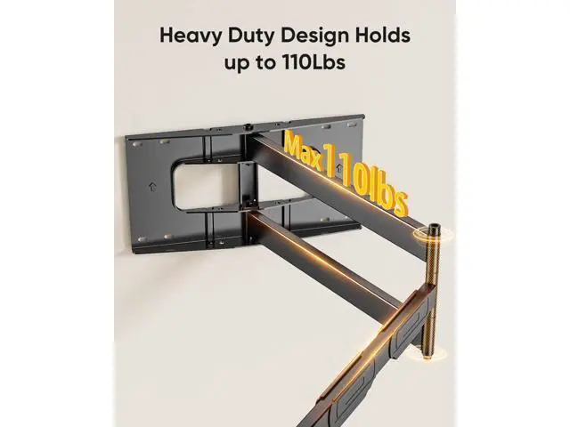 Alt view image 5 of 7 - FORGING MOUNT Long Arm TV Mount Full Motion Wall Mount TV Bracket with 43 Extension & Swivel Articulating Arm & Tilt, Fits 42 to 80 Inch Flat/Curve TVs Holds up to 110 lbs, VESA 600x400mm Compatible