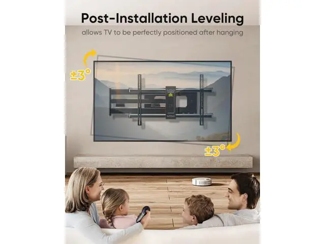 Alt view image 6 of 7 - FORGING MOUNT Long Arm TV Mount Full Motion Wall Mount TV Bracket with 43 Extension & Swivel Articulating Arm & Tilt, Fits 42 to 80 Inch Flat/Curve TVs Holds up to 110 lbs, VESA 600x400mm Compatible
