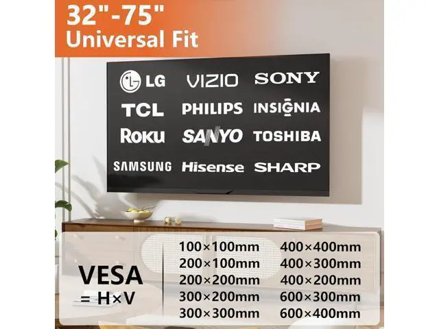 Alt view image 2 of 7 - Fulifix 3 Pack Studless Drywall TV Mount for 32-75 Inch TVs, Wall Mounts No Drill TV Bracket up to 150 lbs Max VESA 600x400mm, No Stud TVs Mount fits Most LED LCD Flat Curved Screen TVs & Monitors