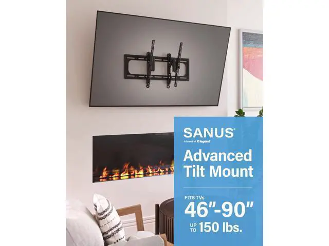 Alt view image 2 of 7 - SANUS Preferred Extendable Tilt TV Wall Mount for 42 to 90 inch Screens up to 150lbs - 5.7 Extension Provides Max 12 deg Tilt to Reduce Glare - Easy DIY Install w/Included Hardware - SLT4-B1