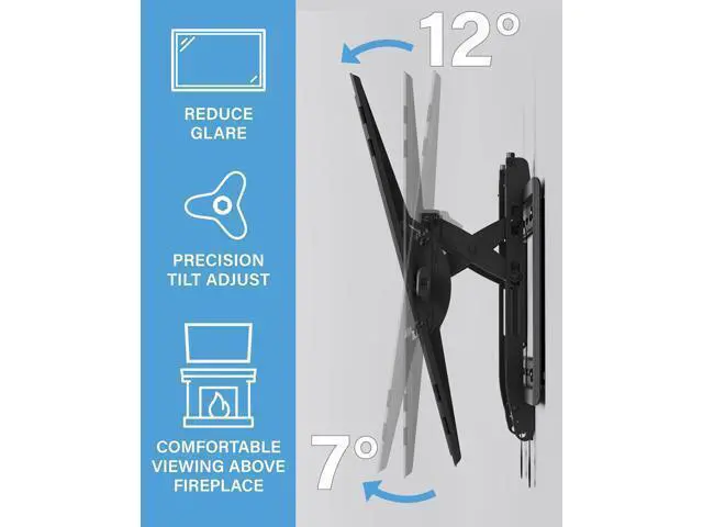 Alt view image 3 of 7 - SANUS Preferred Extendable Tilt TV Wall Mount for 42 to 90 inch Screens up to 150lbs - 5.7 Extension Provides Max 12 deg Tilt to Reduce Glare - Easy DIY Install w/Included Hardware - SLT4-B1