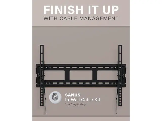 Alt view image 6 of 7 - SANUS Tilting TV Wall Mount Bracket for 37" to 80" Displays up to 130lbs- Universal Low Profile Design w/ 10 Degree Tilt - Premium TV Mount Perfect for OLED & QLED