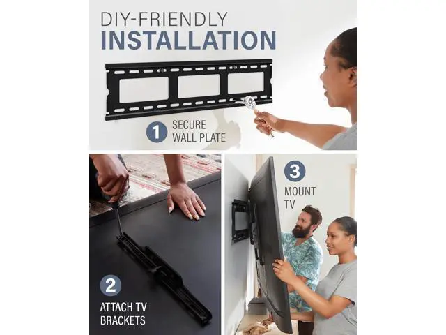 Alt view image 5 of 7 - SANUS Tilting TV Wall Mount Bracket for 37" to 80" Displays up to 130lbs- Universal Low Profile Design w/ 10 Degree Tilt - Premium TV Mount Perfect for OLED & QLED