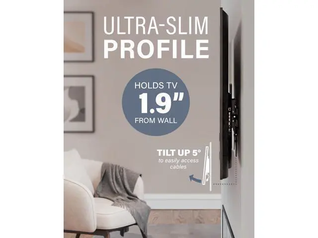 Alt view image 4 of 7 - SANUS Tilting TV Wall Mount Bracket for 37" to 80" Displays up to 130lbs- Universal Low Profile Design w/ 10 Degree Tilt - Premium TV Mount Perfect for OLED & QLED