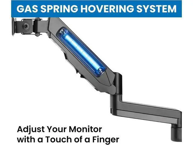 Alt view image 4 of 7 - Mount-It! Monitor Wall Mount with Full Motion Gas Spring Arm | Height Adjustable Bracket for Flat Panel Screens Up to 32" | Fits VESA 75 and 100, 17.6 Lbs Capacity, Black