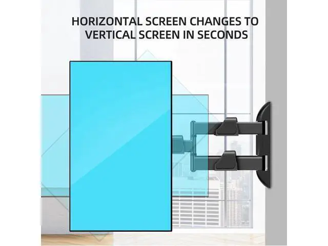 Alt view image 6 of 6 - Vertical Swivel TV Wall Mount for Most 32-50 inch, Long Arm Rotate to Portrait TV Corner Bracket, Support Full Motion 360 Degree, Max VESA 400x400mm Up to 57lbs DY3255