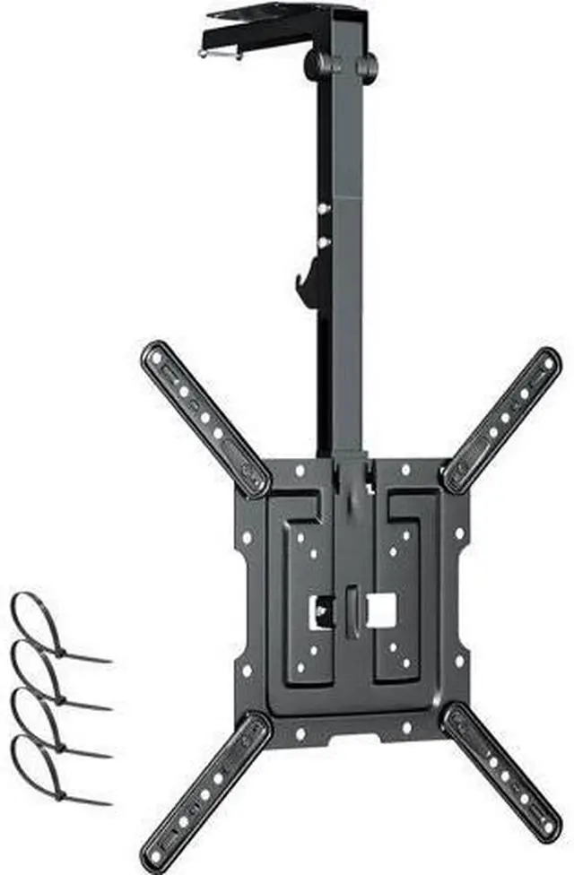 Main image of Ceiling TV-Mount Flip Down Folding - 23-55'' Manual Drop Down TV Mount, Fits Flat and Pitched Roof, Height Adjustable, Swivel, Max Load 44 lbs, Max VESA 400x400 mm, Black