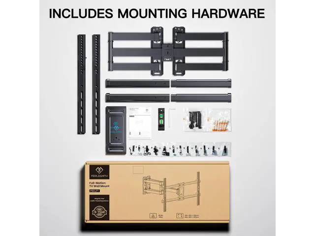 Alt view image 7 of 7 - PERLESMITH Corner TV Wall Mount Full Motion, Corner TV Bracket Fits 37-70 Inch LED, LCD 4K Flat Curved Screen TVs Hold up to 99 lbs, Max VESA 600x400 Tilt, Swivel and Level, PSCLF1
