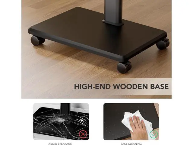Alt view image 7 of 7 - AX WABER Universal Floor TV Stand, Portable Rolling Floor TV Mount with Wheels, 80 Degree Swivel Height Adjustable for 27 to 65 Inch LCD LED OLED, Holds up to 88 lbs Mobile TV Cart, Max VESA 400x400mm