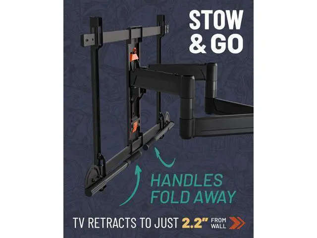 Alt view image 6 of 7 - ECHOGEAR XL TV Wall Mount for Screens Up to 90" - Full Motion TV Bracket w/Handles to Extend, Swivel & Tilt Screen for No Fingerprints - Easy DIY w/Included Hardware - Perfect for QLED & OLED TVs
