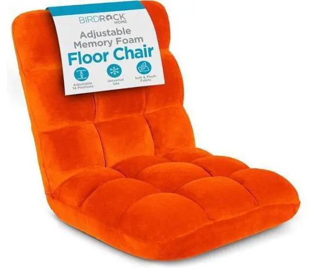 Main image of BirdRock Home Adjustable 14-Position Memory Foam Floor Chair & Office Chair (Orange)