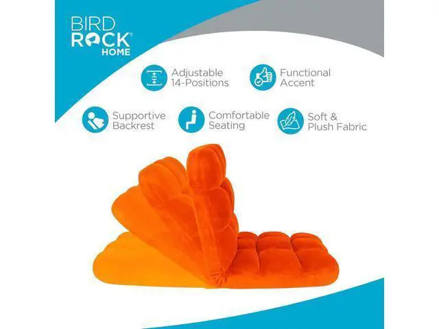 Alt view image 3 of 7 - BirdRock Home Adjustable 14-Position Memory Foam Floor Chair & Office Chair (Orange)