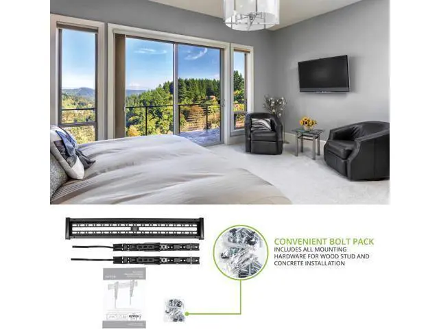 Alt view image 5 of 7 - Kanto KT3260 Tilting TV Wall Mount | Fits 32 to 60 Monitors | Fits VESA Sizes 100 x 100 to 600 x 400 | Tilt Mechanism | Quick Release Tabs | Solid Steel Construction | Dual Stud Wall Plate | Black