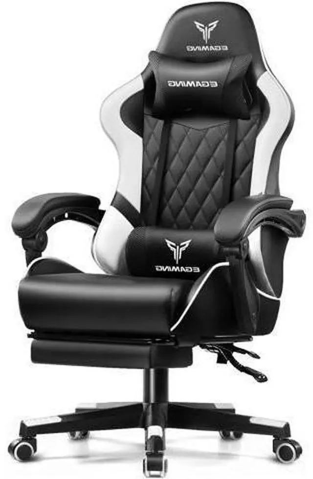 Main image of EXRACING Ergonomic Chair Ergonomic Computer Chair with Footrest and Lumbar Support, Height Adjustable High Back Leather Office Chair, 360° Swivel with Linked Armrest, for Adult and Teen